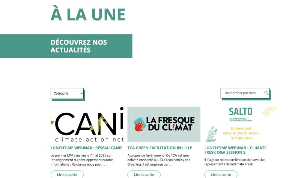 Rubrique actualités du site saltogree.eu