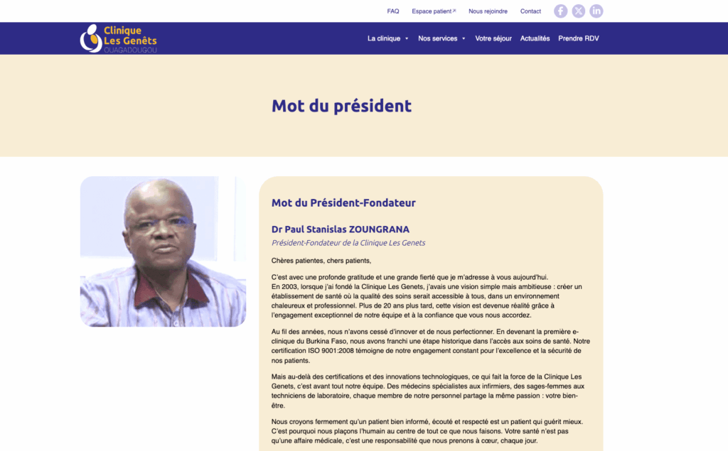 Site web éco-conçu de la Clinique des Genêts