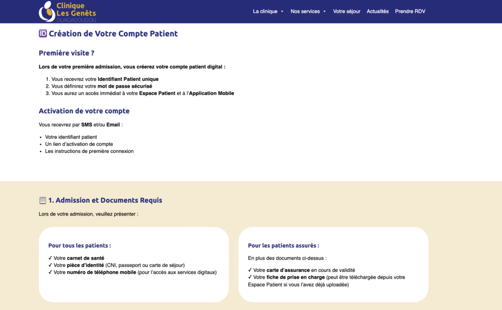 Site web éco-conçu de la Clinique des Genêts