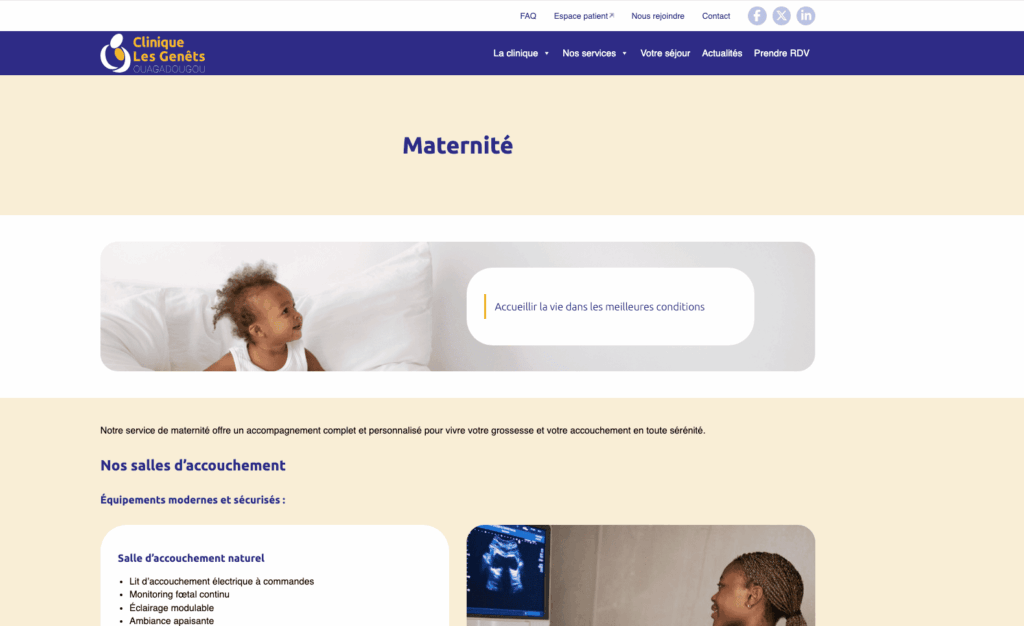 Site web éco-conçu de la Clinique des Genêts
