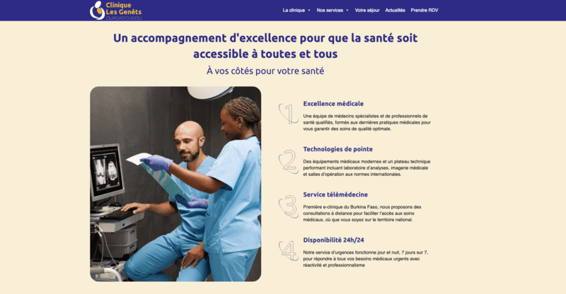 Site web éco-conçu de la Clinique des Genêts